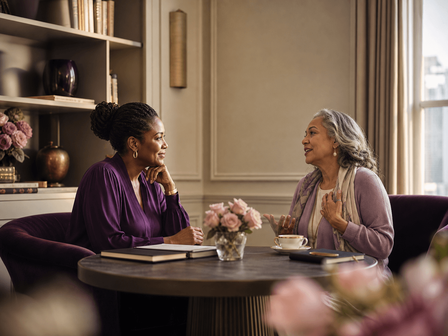 Two women in an attentive coaching conversation